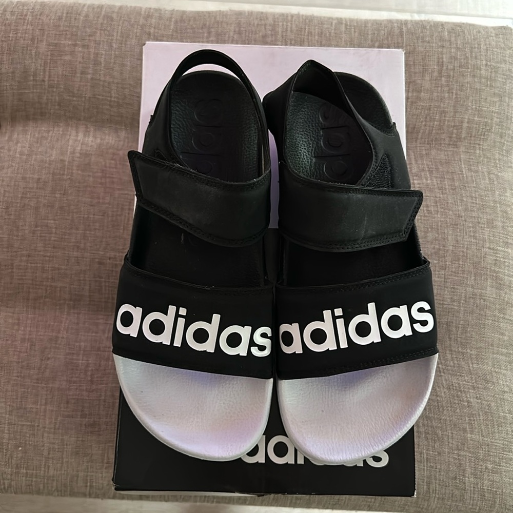 adidas Women's Black and White Sandals